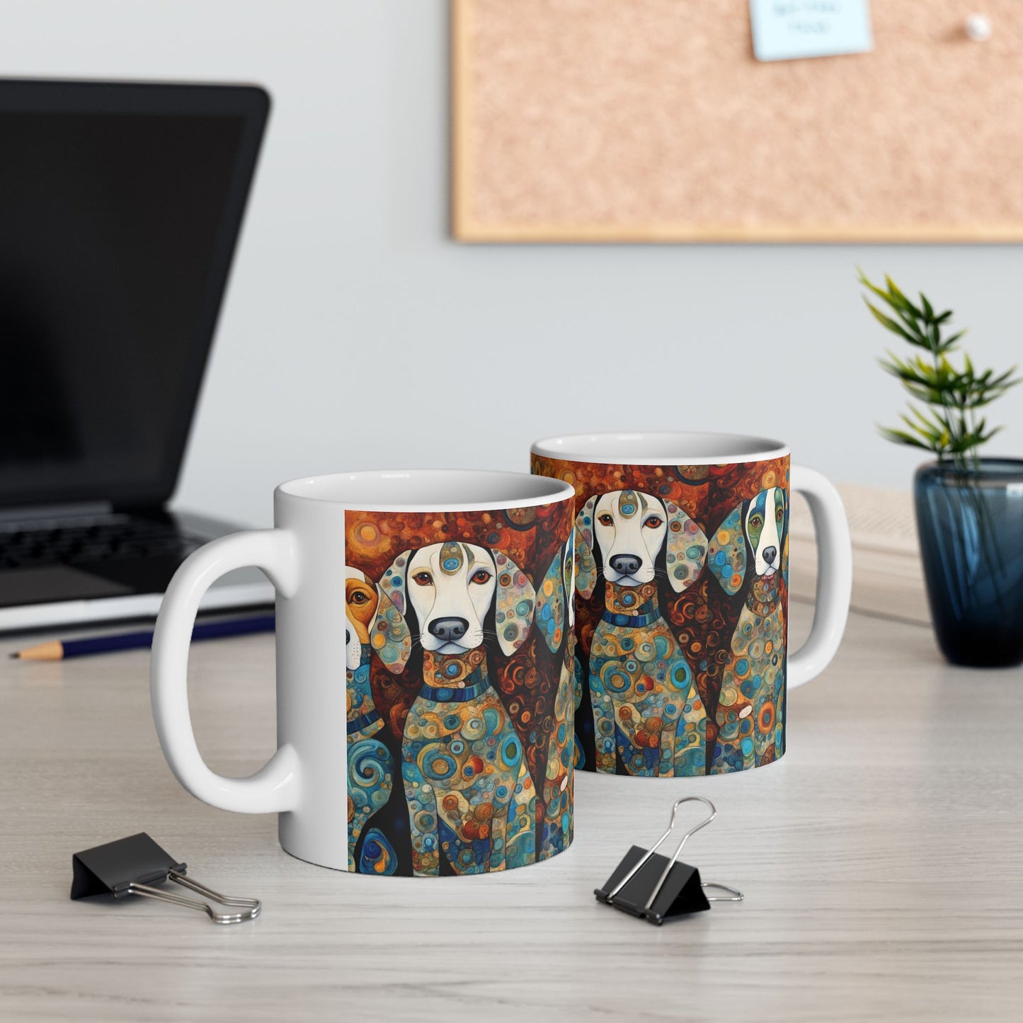 Art Deco Dog Print Mug – Decorative Designer Dog Coffee Cup