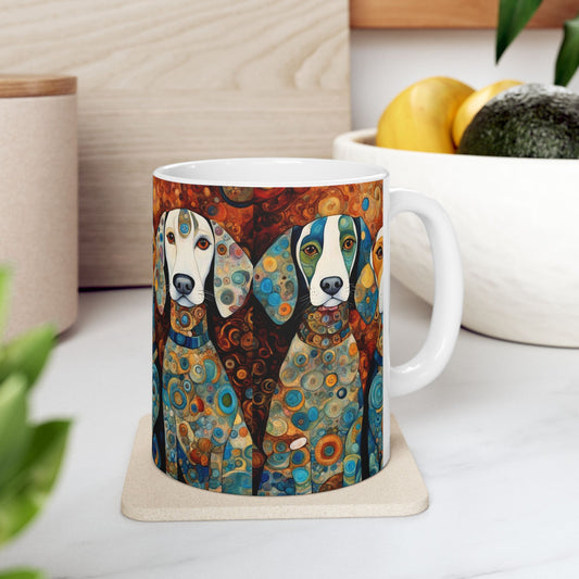 Art Deco Dog Print Mug – Decorative Designer Dog Coffee Cup