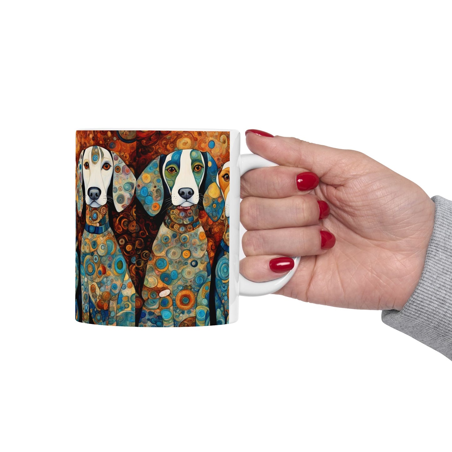 Art Deco Dog Print Mug – Decorative Designer Dog Coffee Cup
