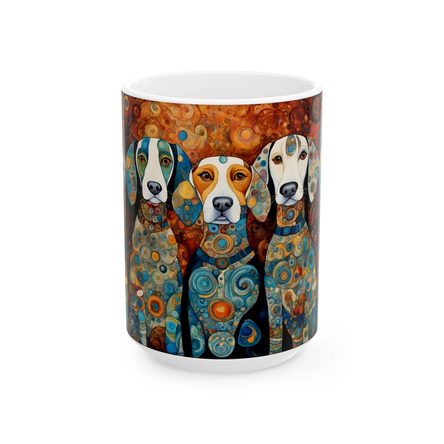 Art Deco Dog Print Mug – Decorative Designer Dog Coffee Cup
