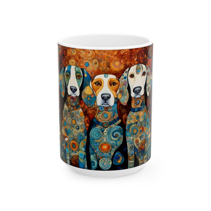 Art Deco Dog Print Mug – Decorative Designer Dog Coffee Cup