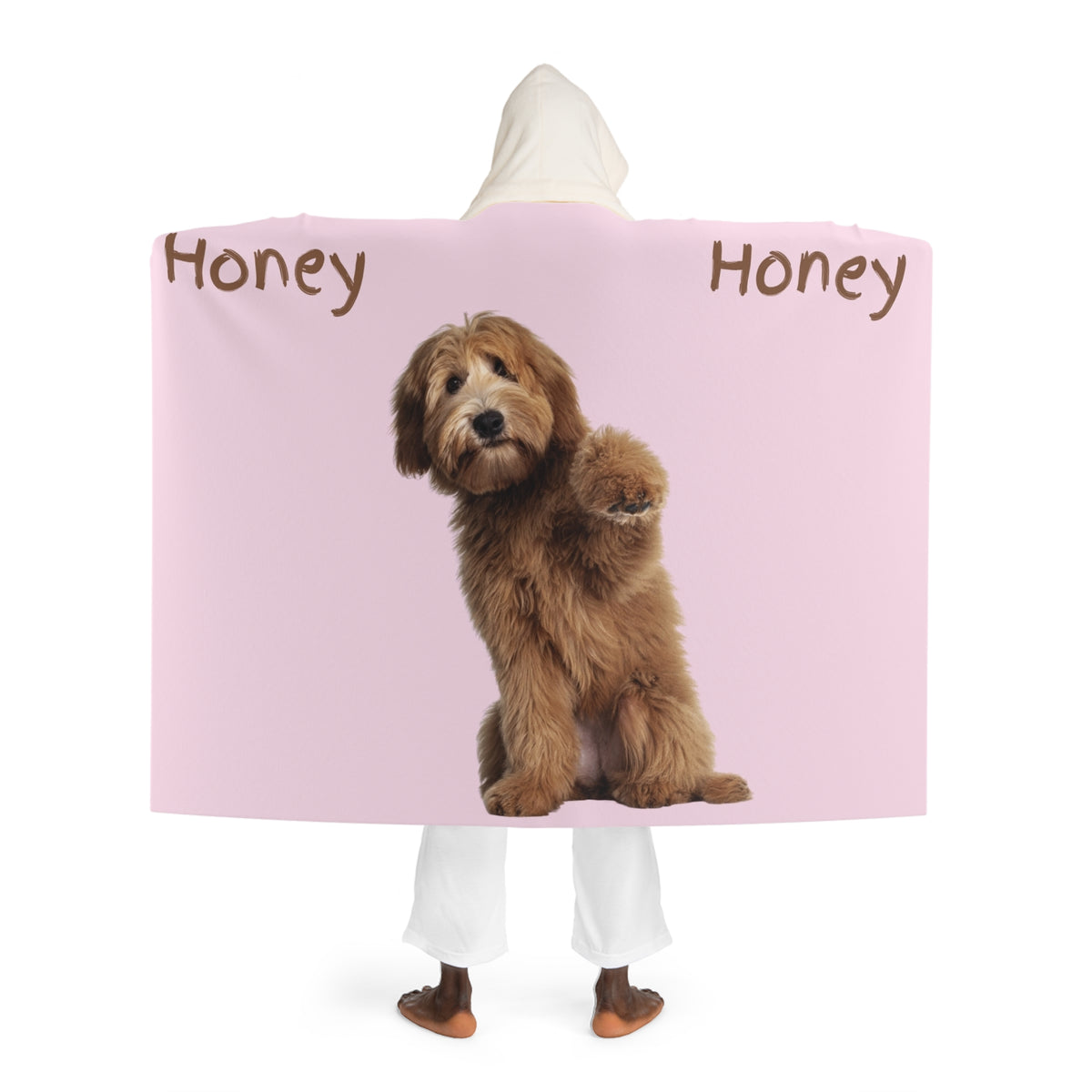 1 dog custom photo & name hooded blanket
