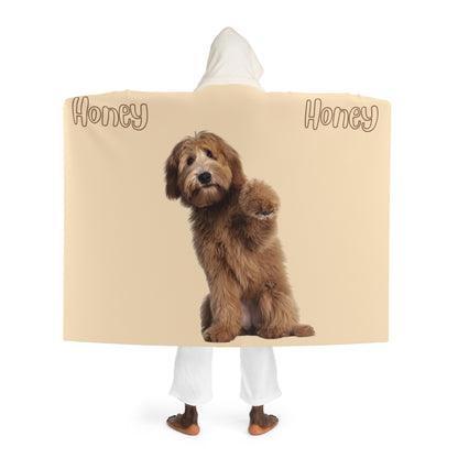 1 dog custom photo & name hooded blanket