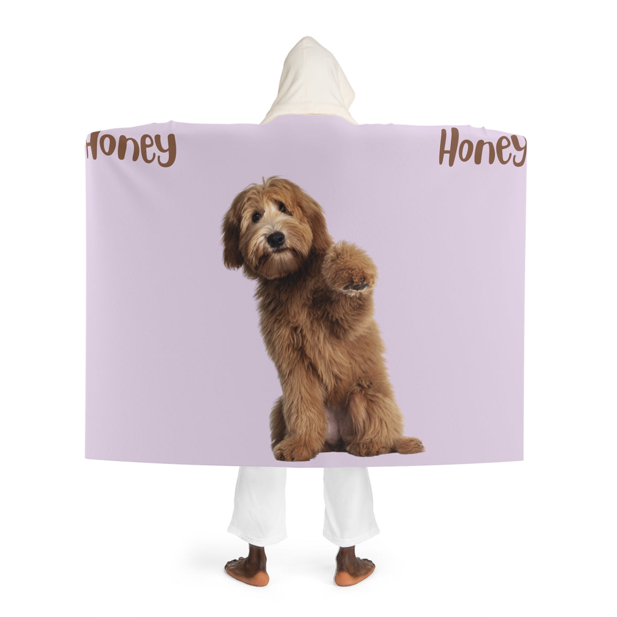 1 dog custom photo & name hooded blanket