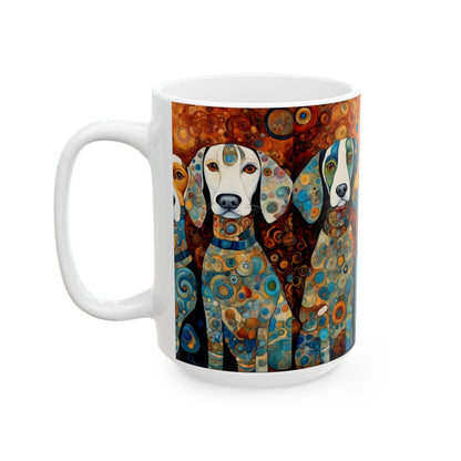 Art Deco Dog Print Mug – Decorative Designer Dog Coffee Cup
