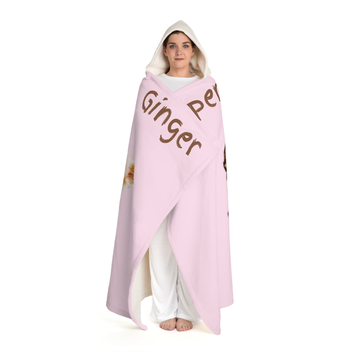 2 dogs custom photo & name hooded blanket (Copy)