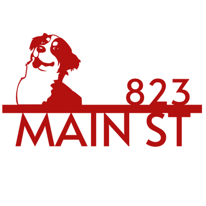 Custom Dog Address Sign – Saint Bernard Silhouette
