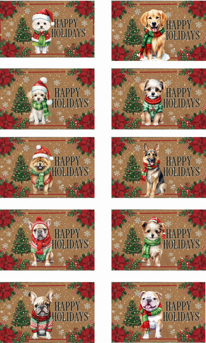 Personalized Holiday Dog Breed Doormat – 18 Festive Variations with Christmas Design