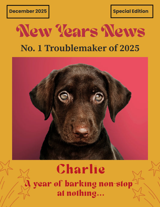 New Year’s News – Custom Dog Magazine Cover Poster