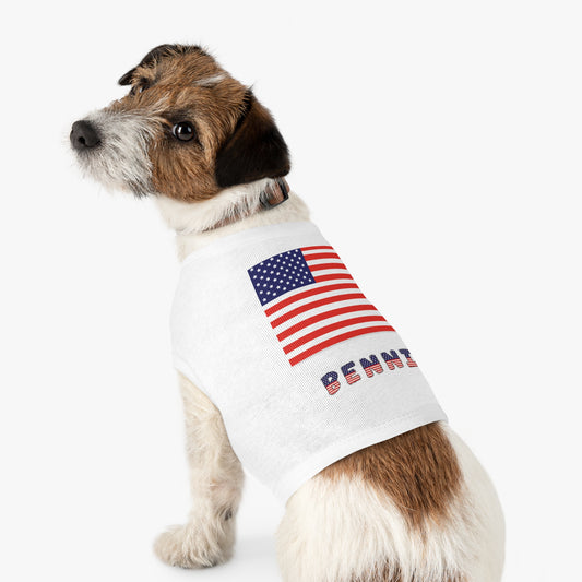 Custom Dog Tank Top with USA Flag & Personalized Name