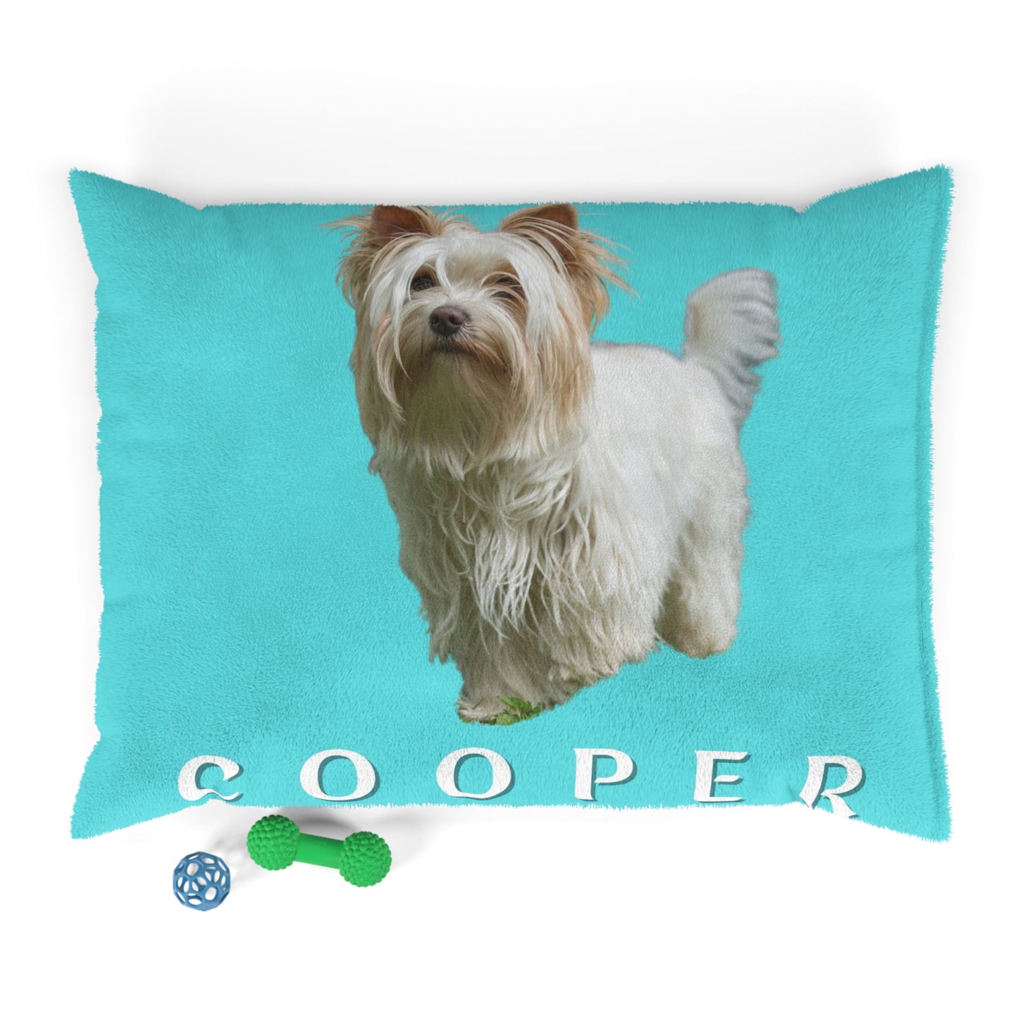 Colorful dog bed with dog photo and name - 12 color choise