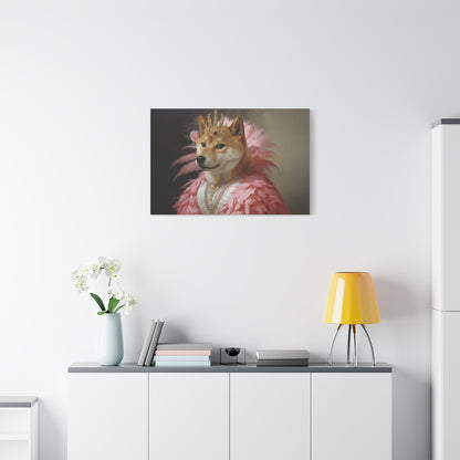 The Fancy Monarch – Custom Dog Portrait with Crown and Feathers