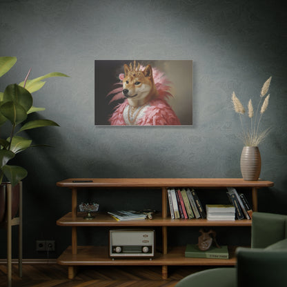 The Fancy Monarch – Custom Dog Portrait with Crown and Feathers