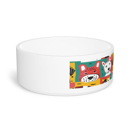 Colorful Dog Face Bowl – Fun Cartoon Design for Pets