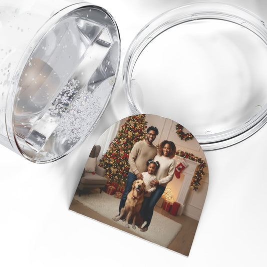 Custom Family Photo Snow Globe – Winter Wonderland Edition