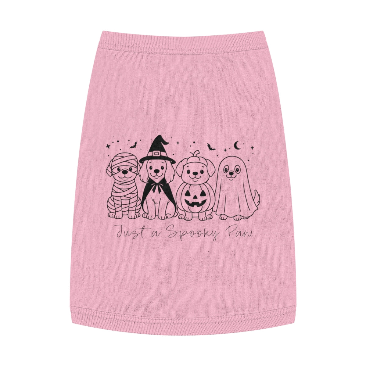 Halloween Dog Tank Top – Cute Spooky Dog Shirt for Small & Medium Dogs (White or Pink)