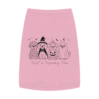 Halloween Dog Tank Top – Cute Spooky Dog Shirt for Small & Medium Dogs (White or Pink)
