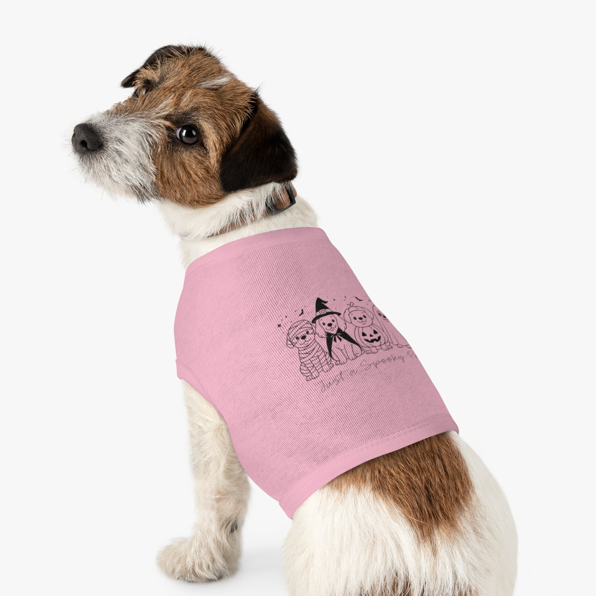 Halloween Dog Tank Top – Cute Spooky Dog Shirt for Small & Medium Dogs (White or Pink)