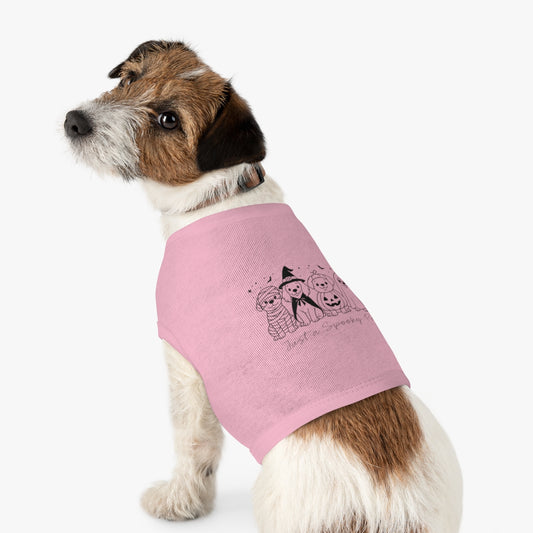 Halloween Dog Tank Top – Cute Spooky Dog Shirt for Small & Medium Dogs (White or Pink)