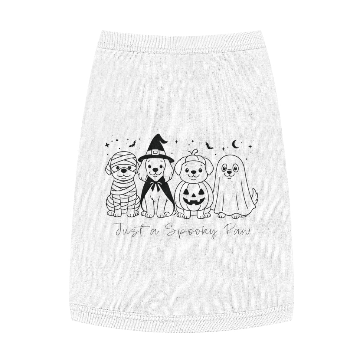 Halloween Dog Tank Top – Cute Spooky Dog Shirt for Small & Medium Dogs (White or Pink)