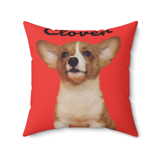 Custom Pillow Cover with Dog's Name & Photo – 12 Background Colors