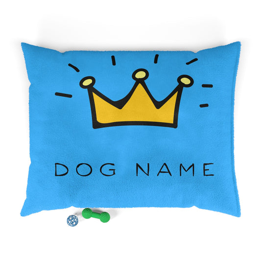 Personalized Dog Bed with your Dogs Name & Crown – Royal Style in 3 Sizes