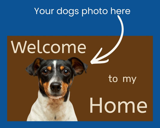 Personalized Dog Photo Door Mat – “Welcome to My Home” Custom Pet Mat
