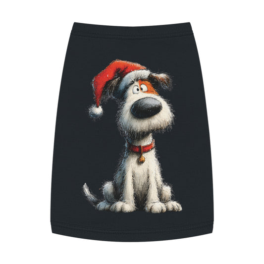 Santa Paws Dog Tank Top – Festive Holiday Dog Shirt (White & Black Options)