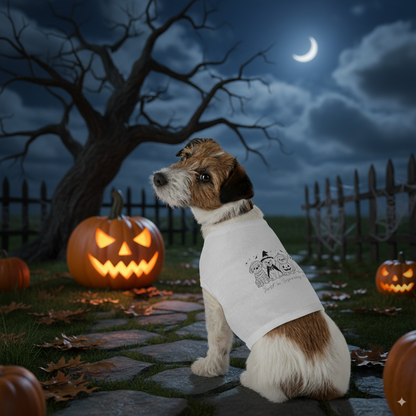 Halloween Dog Tank Top – Cute Spooky Dog Shirt for Small & Medium Dogs (White or Pink)