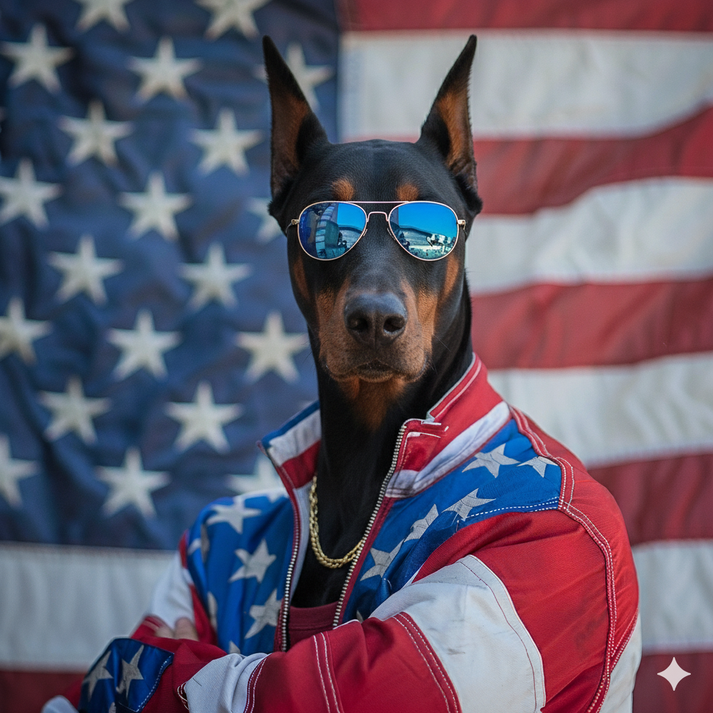 The Patriot – Custom Dog Portrait on Canvas