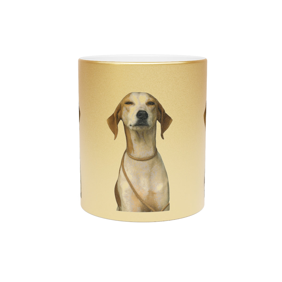 Gold Metallic Mug with Custom Dog Photo