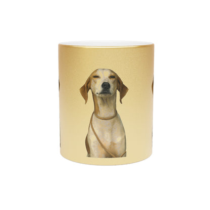 Gold Metallic Mug with Custom Dog Photo
