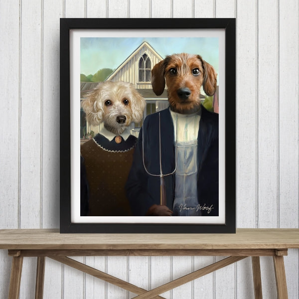 The Classic Duo – Custom Pet Portrait on Canvas