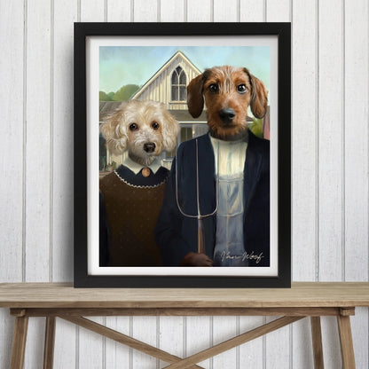 The Classic Duo – Custom Pet Portrait on Canvas