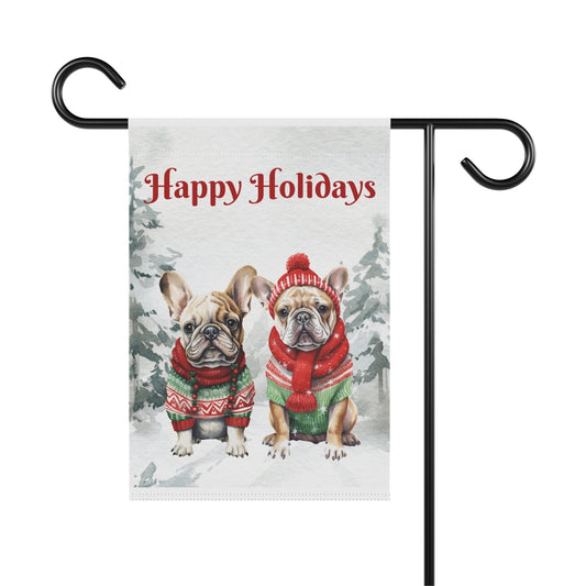 Custom Holiday Dog House Flag or Garden Banner – 1 or 2 Dogs, 18 Breed Options
