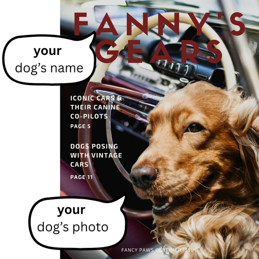 Gears Custom Dog Magazine Cover - Poster or Canvas – The Oldtimer Dog & Car Edition