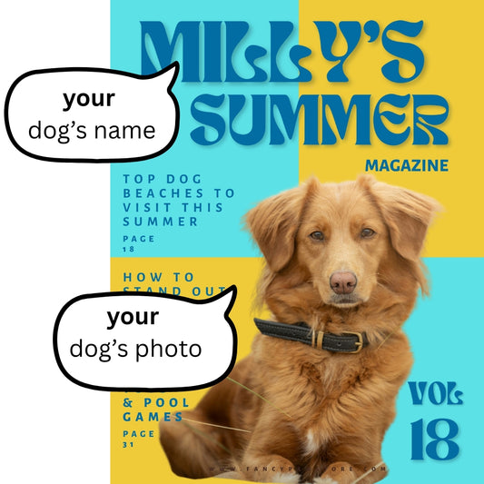Custom Dog Magazine Cover - Poster or Canvas – Summer Fun Edition