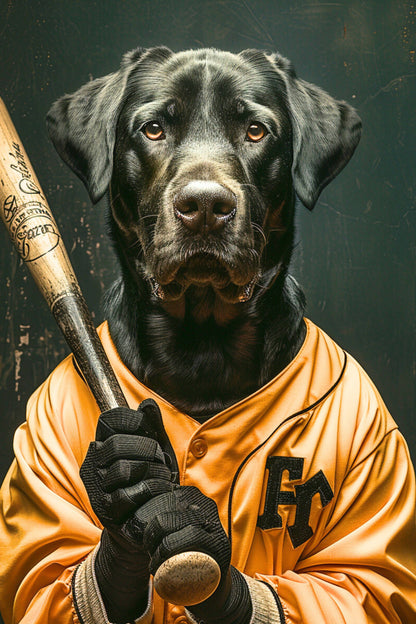 The All-Star Player – Custom Dog Portrait on Canvas