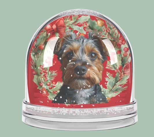 Custom Dog Photo Snow Globe – Holiday Edition