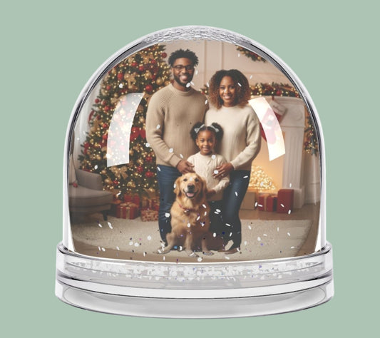 Custom Family Photo Snow Globe – Winter Wonderland Edition